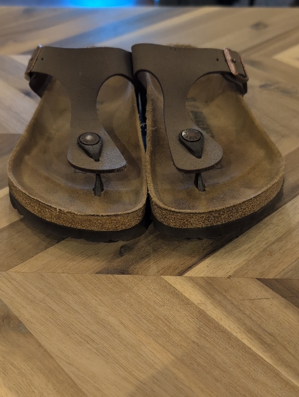 Birkenstock Brown Suede Gizeh Sandals 35 - Picture 4 of 4